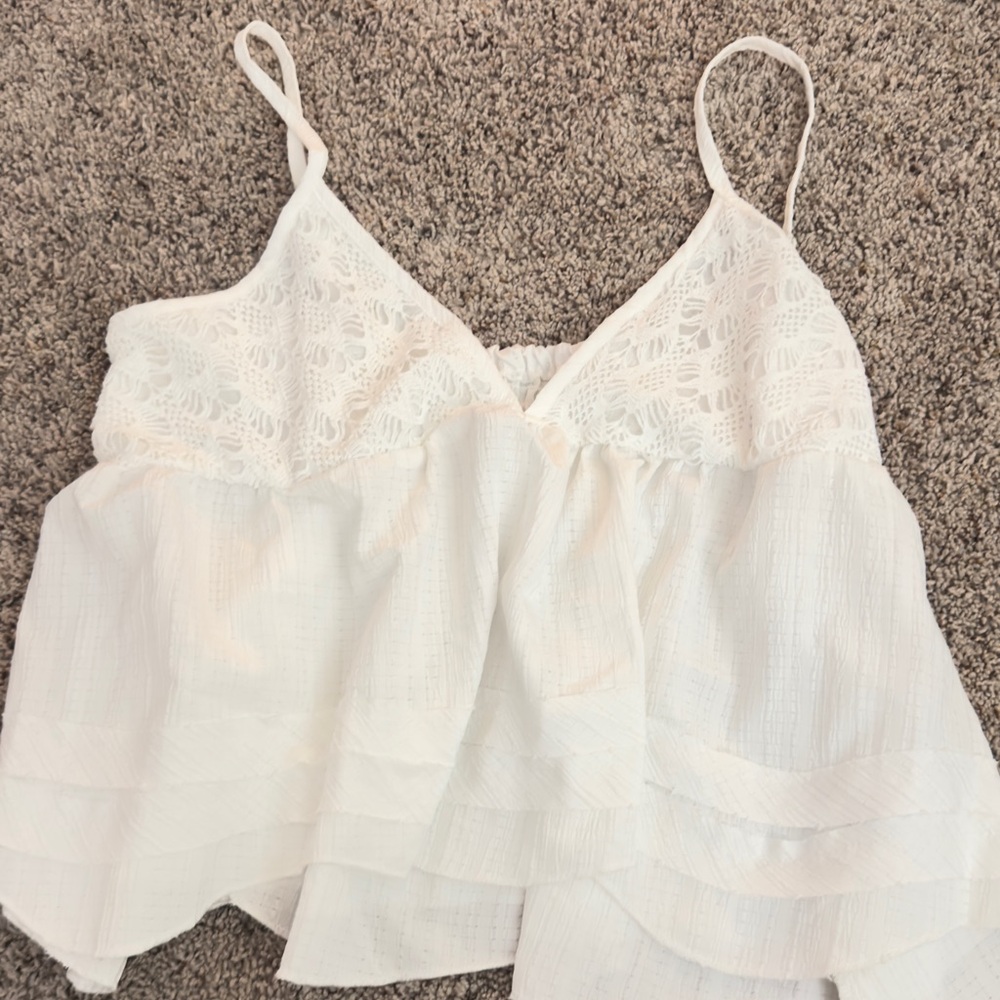 SHEIN White Lace Camisole Top